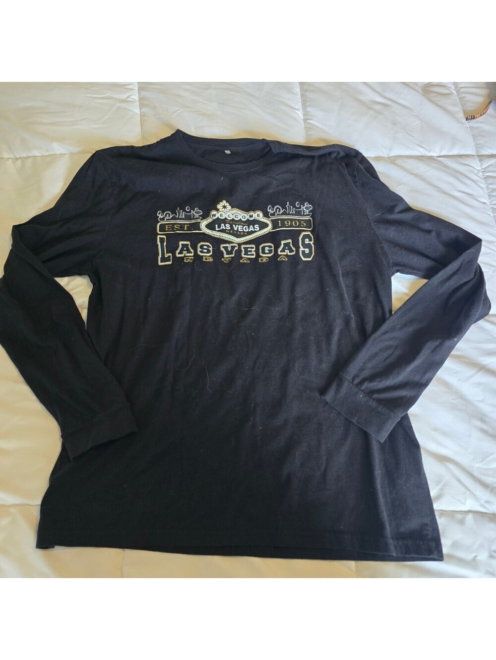 Navy Las Vegas Long Sleeve Graphic Tee
